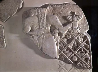 Stela of the Vultures, Dedicated by Eannatum, Prince of the State of Lagash, in Celebration of his Victory over the City of Umma, from Telloh, Ancient Girsu (recto) Early Dynastic Period c.2450 BC